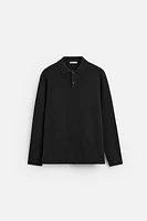 VISCOSE BLEND KNIT POLO SHIRT