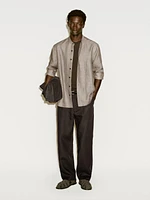 Chemise à col officier regular en lin - Limited Edition