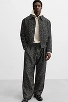 HERRINGBONE WIDE FIT PANTS