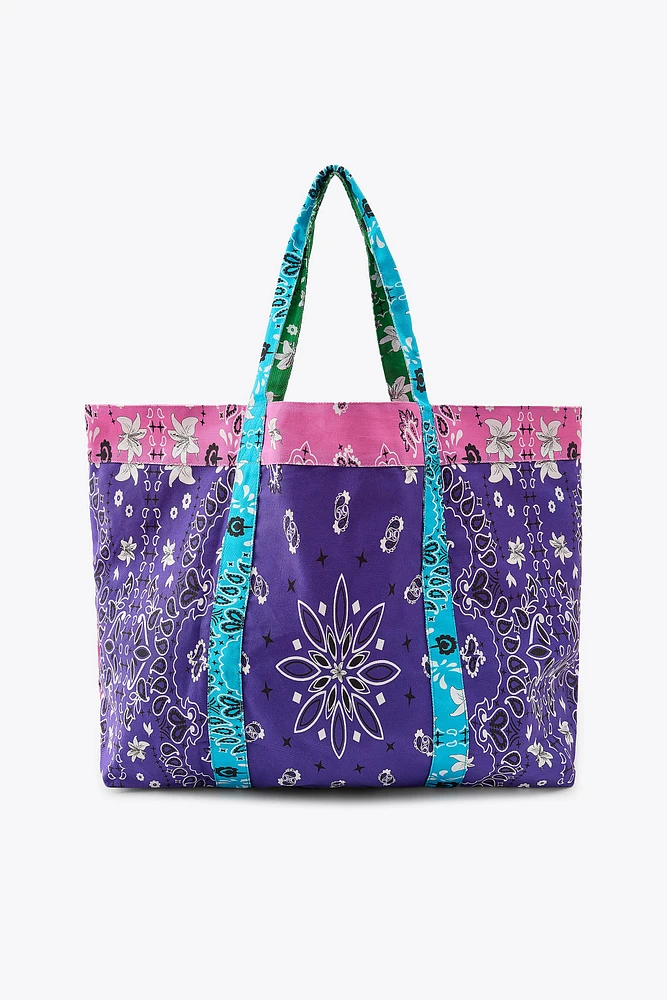 PRINTED TWILL MAXI BAG