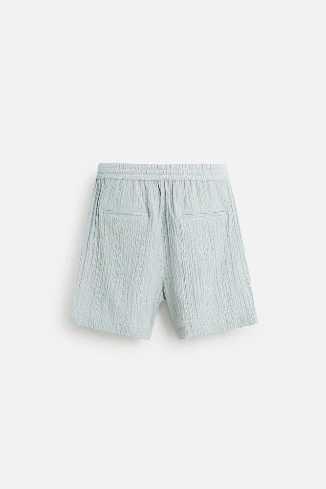 BERMUDA JACQUARD EFFET FROISSÉ