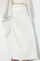 BELTED PLEATED LONG SHORTS