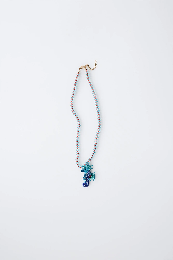SEAHORSE BEADED NECKLACE