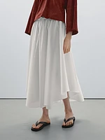 Jupe midi asymétrique fluide