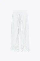 EMBROIDERED STRAIGHT LEG PANTS