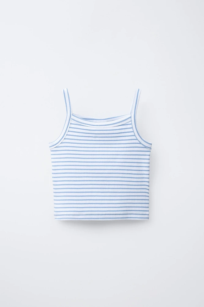STRIPED RIB TOP
