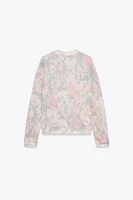 FLORAL PRINT KNIT JACKET