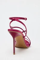 SATIN EFFECT HEELED SANDALS