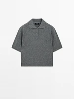 Pull en maille 100 % cachemire à manches courtes