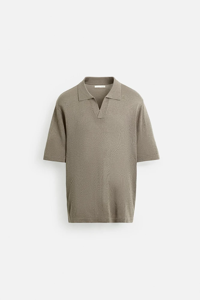 VISCOSE KNIT POLO SHIRT