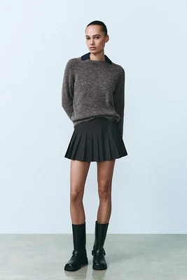 JUPE-CULOTTE À PLIS PLATS