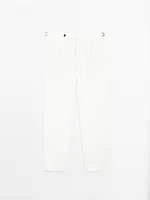 100% linen darted trousers