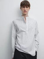 Chemise regular fit à rayures en coton mélang