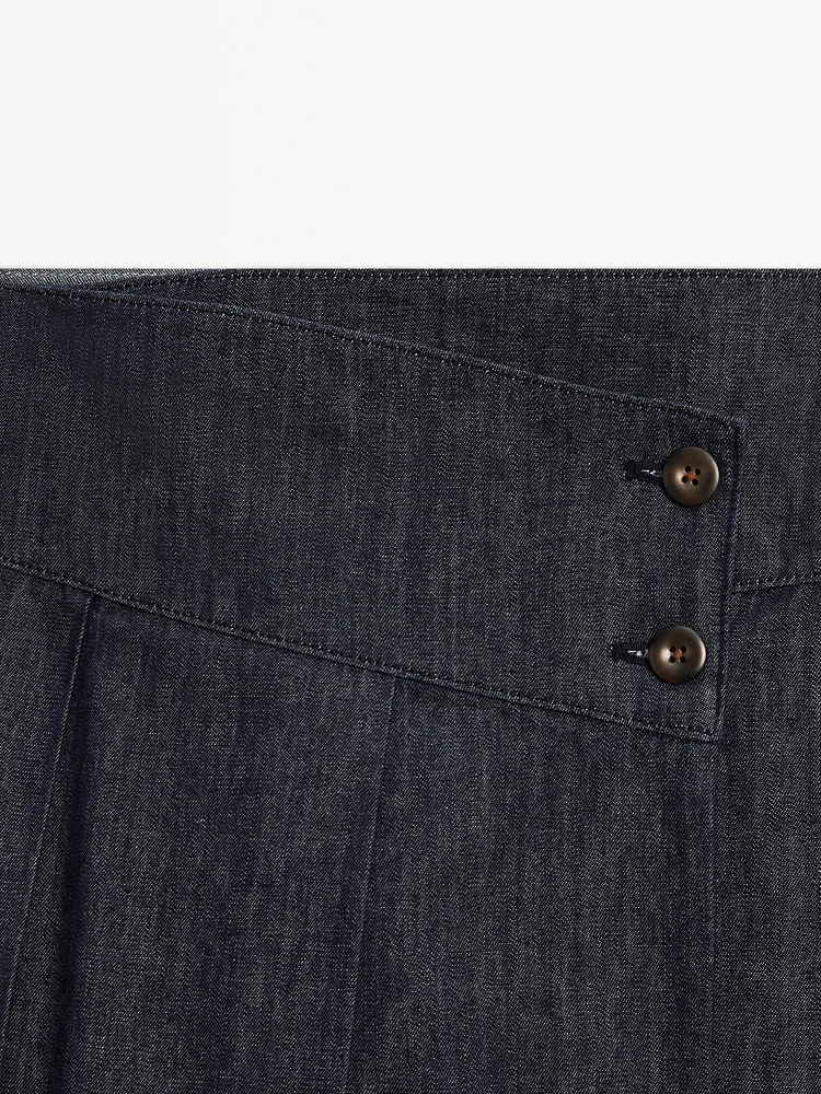Jupe midi denim coton