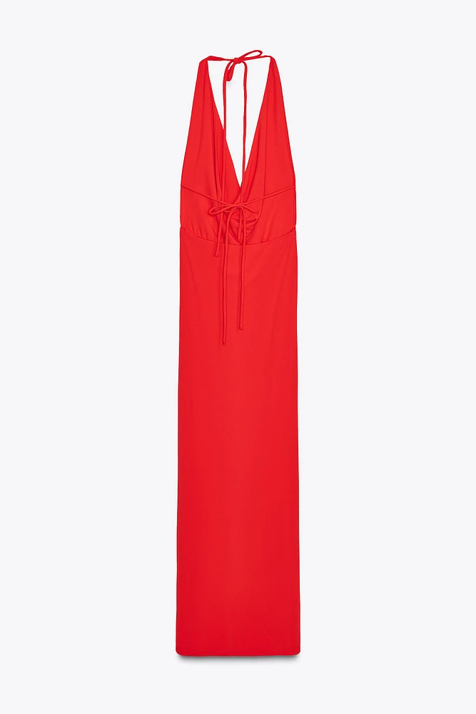 ROBE LONGUE HALTER DRAPÉE