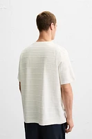 STRIPED IRREGULAR TEXTURED T-SHIRT