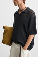 KNIT LACE POLO SHIRT