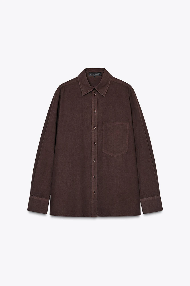 CHEMISE EN POPELINE À POCHE ZW COLLECTION