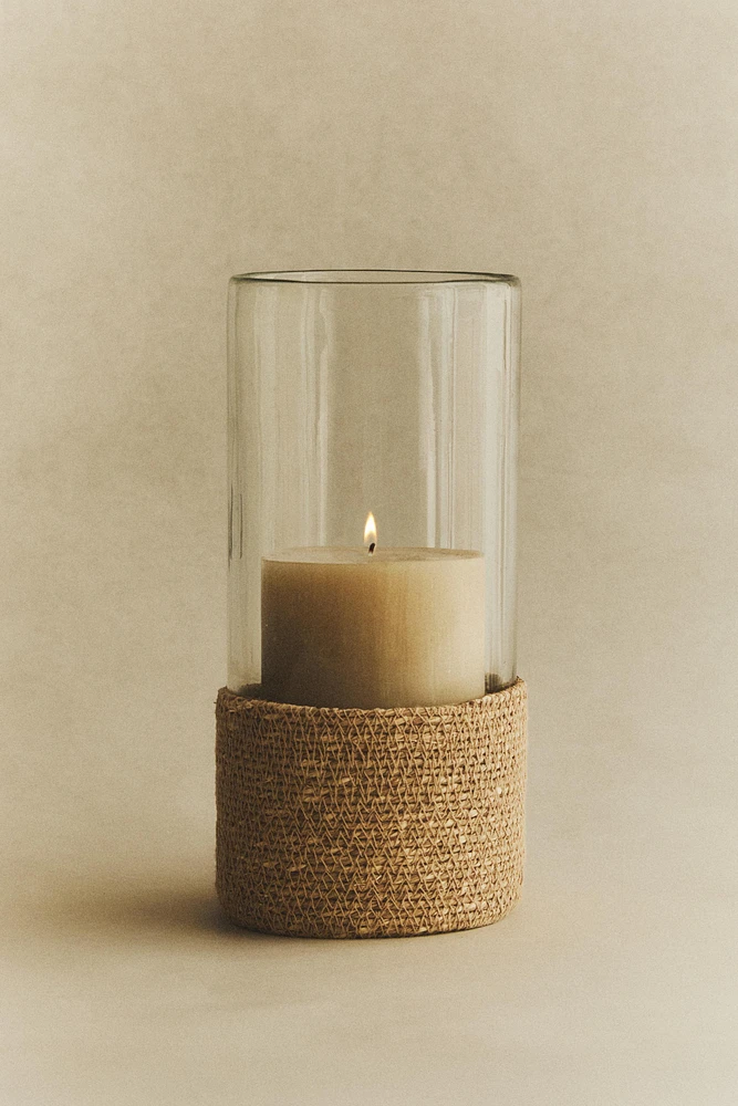 LANTERNE VERRE NON RECYCLABLE ET JUTE