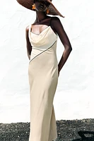 ROBE MI-LONGUE EN MATIÈRES VARIÉES