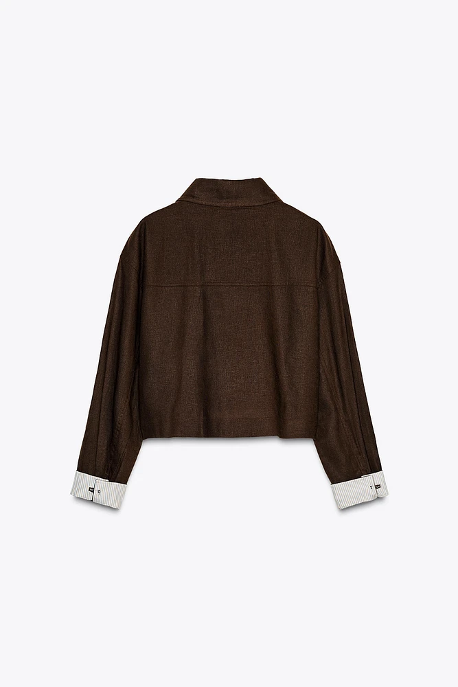 LINEN BLEND SHORT JACKET