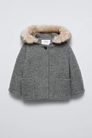 HOODED WOOL DUFFLE COAT