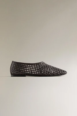 BRAIDED LEATHER BALLET FLATS