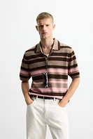 JACQUARD STRIPED KNIT POLO SHIRT