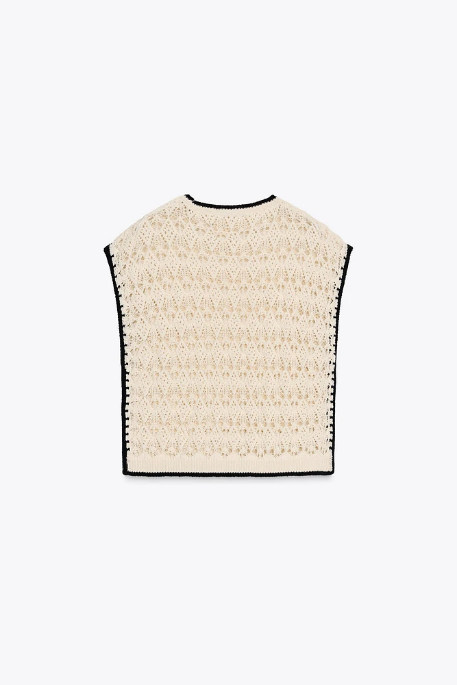 GILET EN MAILLE POINTELLE
