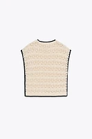 GILET EN MAILLE POINTELLE