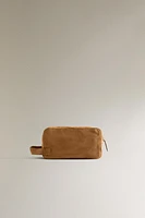 SPLIT LEATHER COSMETIC BAG