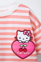 T-SHIRT PIÈCES ET IMPRIMÉ RAYURES HELLO KITTY © SANRIO