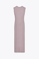 RIBBED MIDI BUTTON DRESS