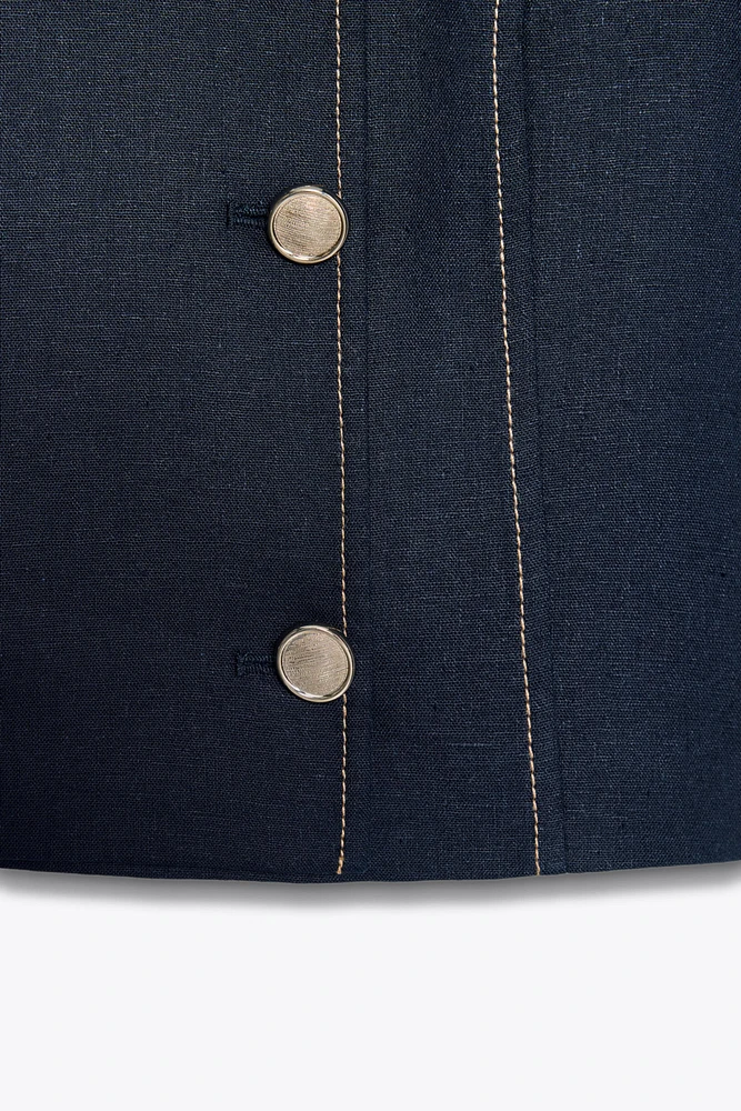 SHORT SLEEVE DOUBLE BREASTED BLAZER