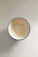 STONEWARE BOWL WITH RIM DETAIL