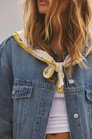 TRF OVERSIZED DENIM JACKET WITH SCARF