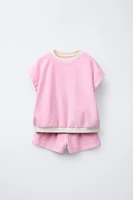 TOWEL T-SHIRT AND BERMUDA SET