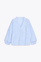 STRUCTURED STRIPED POPLIN BLOUSE