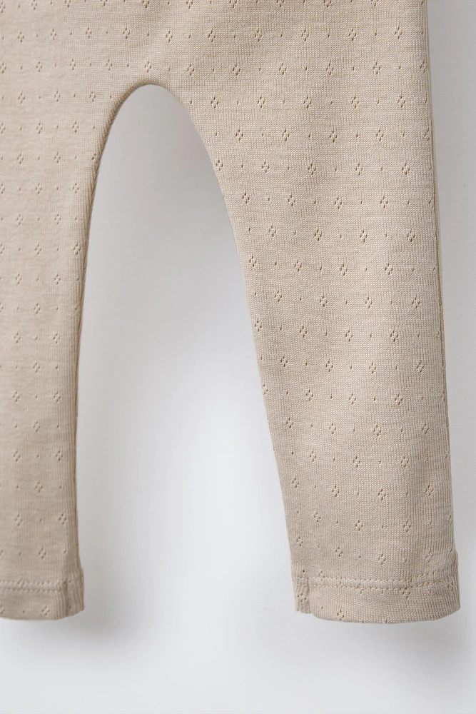 LOT DE DEUX LEGGINGS EN MAILLE POINTELLE MER