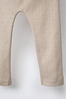 LOT DE DEUX LEGGINGS EN MAILLE POINTELLE MER