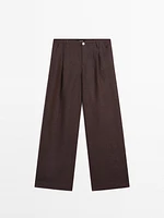 100% linen relaxed fit trousers