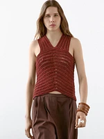 Top en maille ajourée crochetée