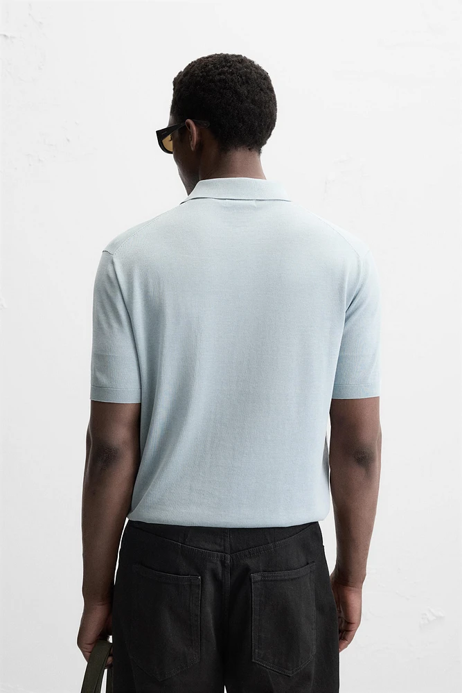 COTTON-SILK KNIT POLO