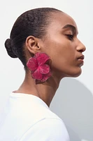 BOUCLES D'OREILLES FLEUR BORDURE CONTRASTÉE