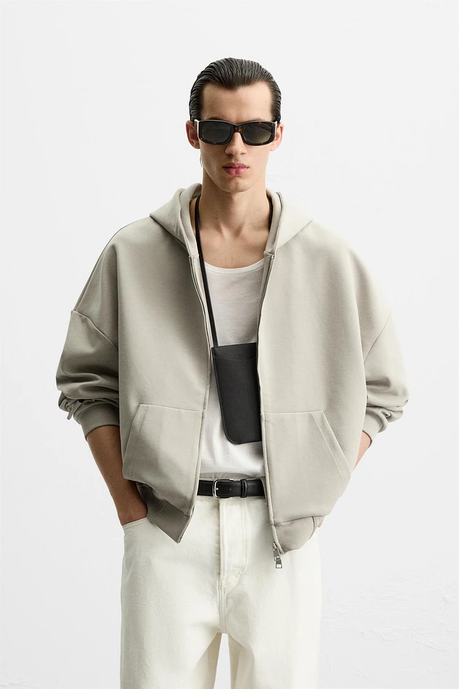 BOXY FIT TECHNICAL HOODIE SWEATSHIRT
