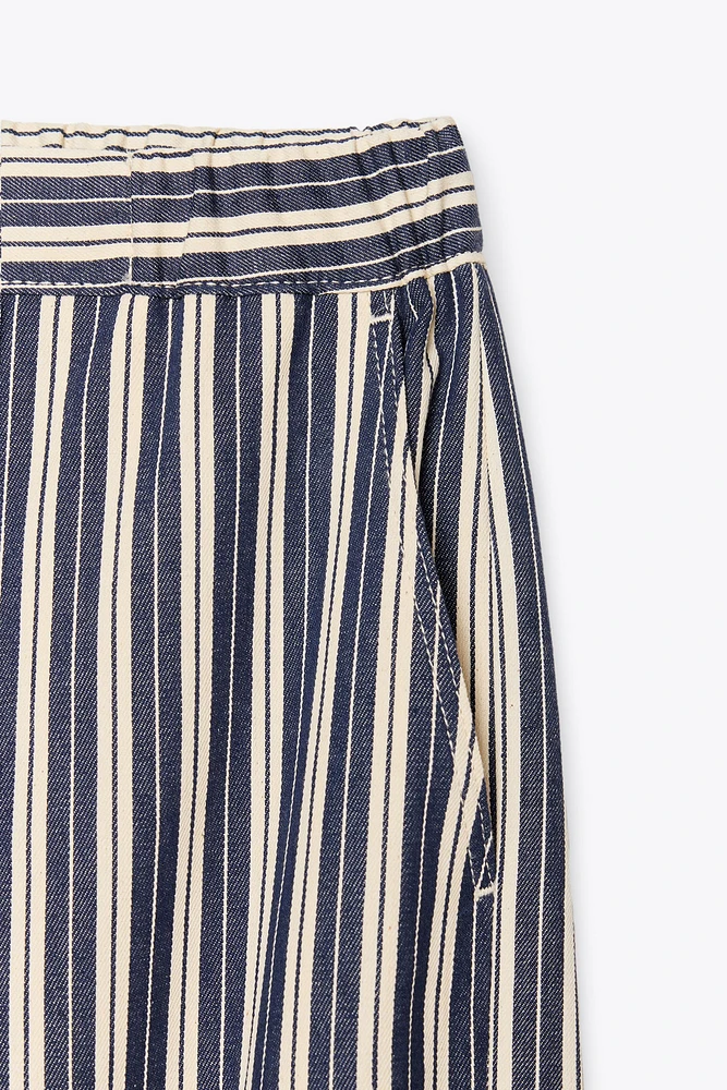 STRIPED WIDE LEG PANTS