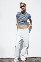 CROPPED STRETCH T-SHIRT