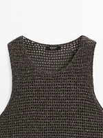 Cotton blend cutwork top