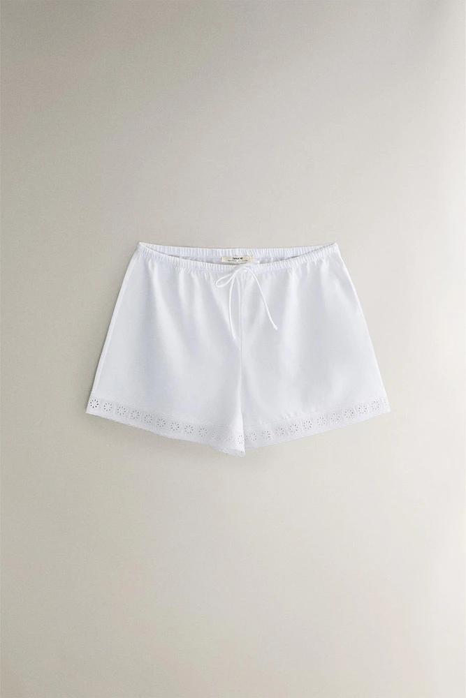 LACE COTTON SHORTS