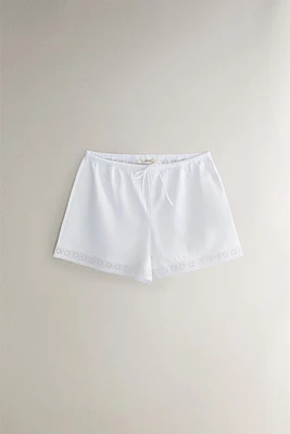 LACE COTTON SHORTS